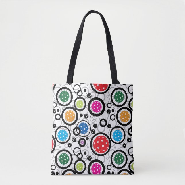 Pattern with Pickleballs Tote Bag (Front)