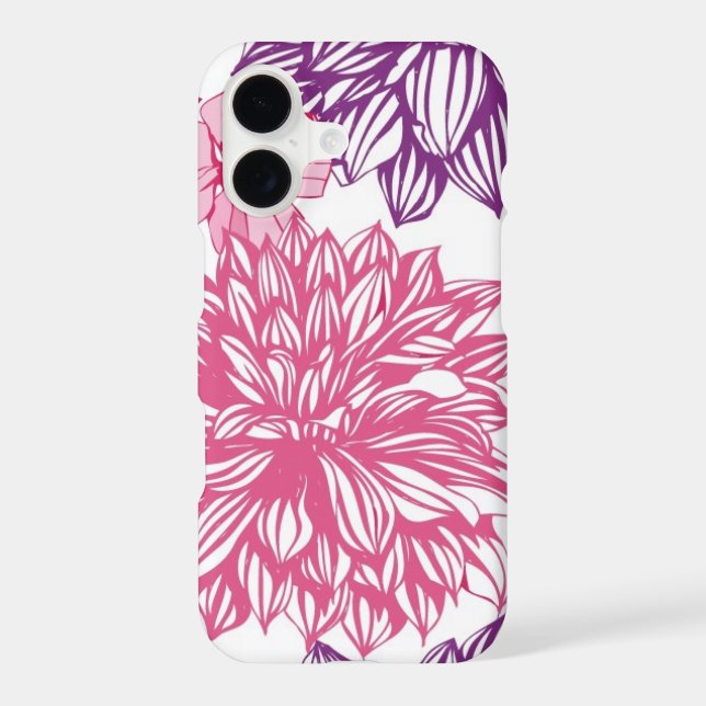 Pattern with pink asters and dahlia (Back)