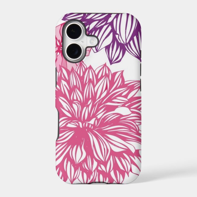 Pattern with pink asters and dahlia (Back)