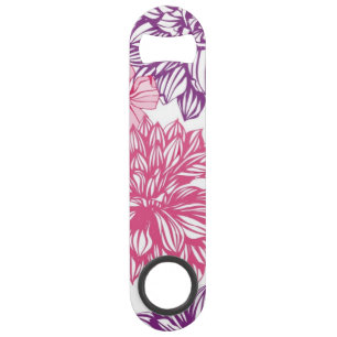 Pattern with pink asters and dahlia bar key