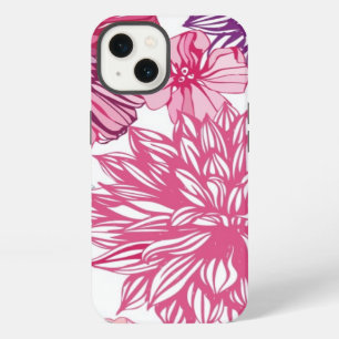 Pattern with pink asters and dahlia iPhone 13 case