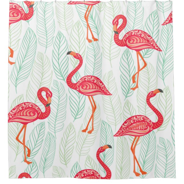Pattern with pink flamingo ornaments on a backgrou (Front)