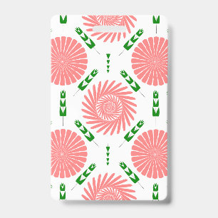 pattern with pink flowers badge