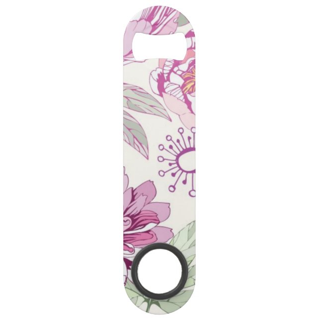 Pattern with pink flowers bar key (Front)