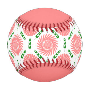  pattern with pink flowers   baseball