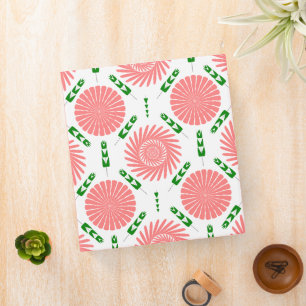 pattern with pink flowers binder
