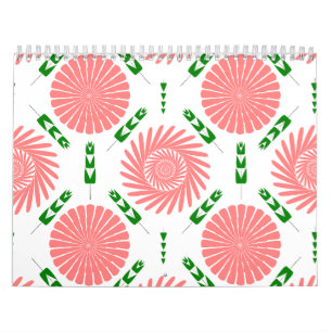 pattern with pink flowers calendar