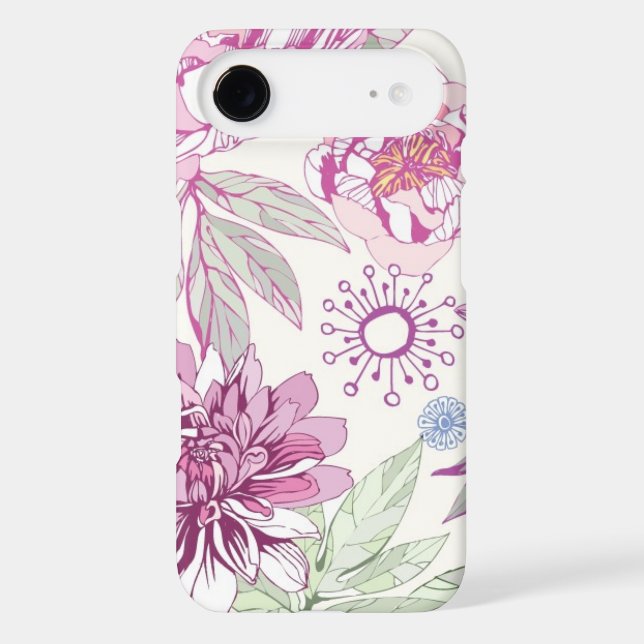 Pattern with pink flowers Case-Mate iPhone case (Back)