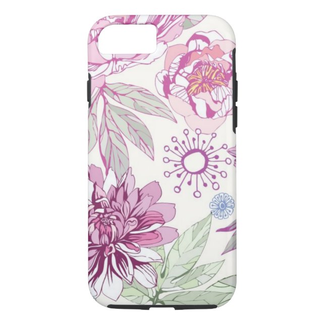 Pattern with pink flowers Case-Mate iPhone case (Back)