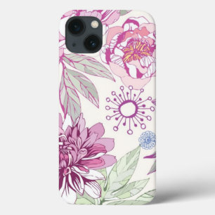 Pattern with pink flowers iPhone 13 case