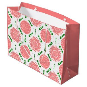 pattern with pink flowers large gift bag