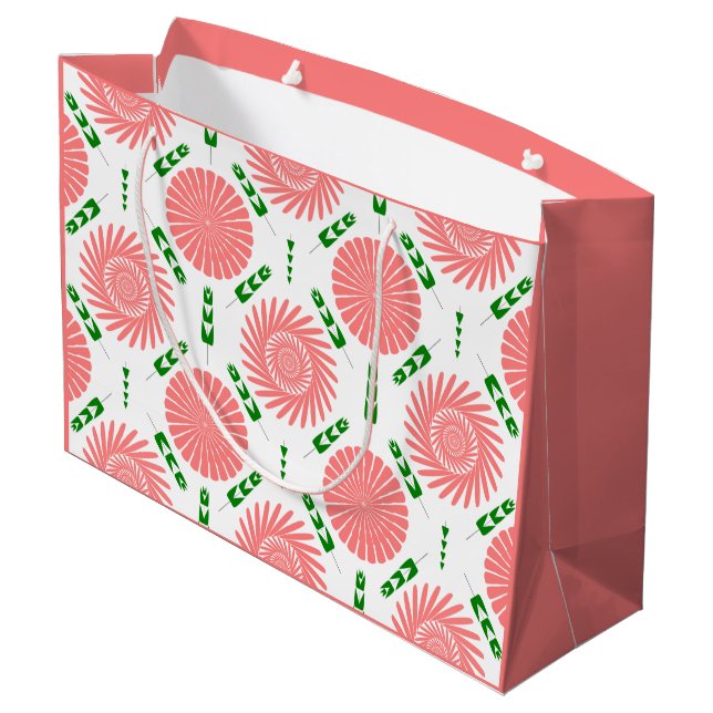  pattern with pink flowers   large gift bag (Back Angled)