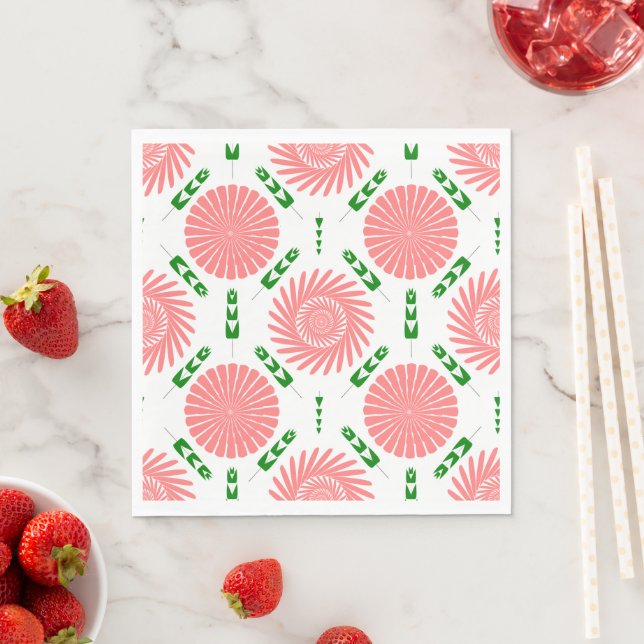  pattern with pink flowers   napkin (Insitu)