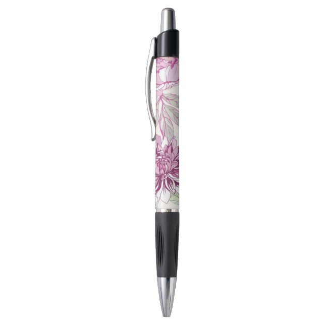 Pattern with pink flowers pen (Top (Vertical))
