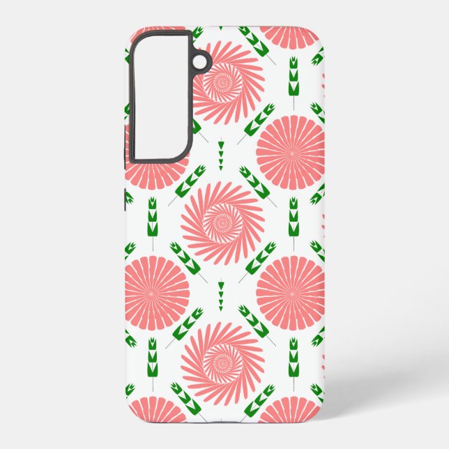  pattern with pink flowers   samsung galaxy s22+ case (Back)