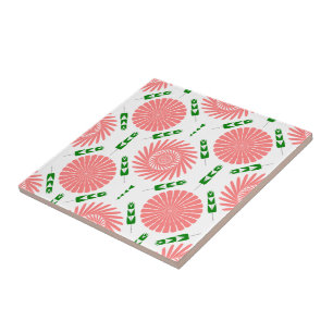  pattern with pink flowers   tile