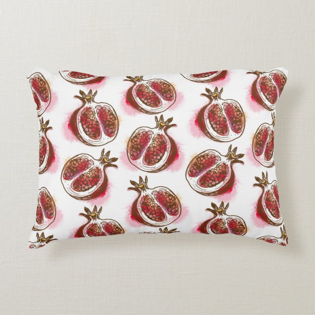 Pattern with pomegranate decorative pillow (Front)