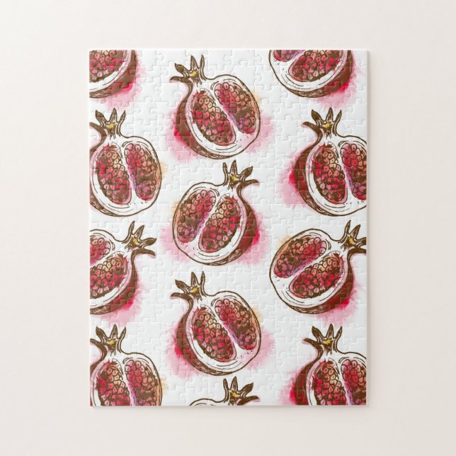 Pattern with pomegranate jigsaw puzzle (Vertical)