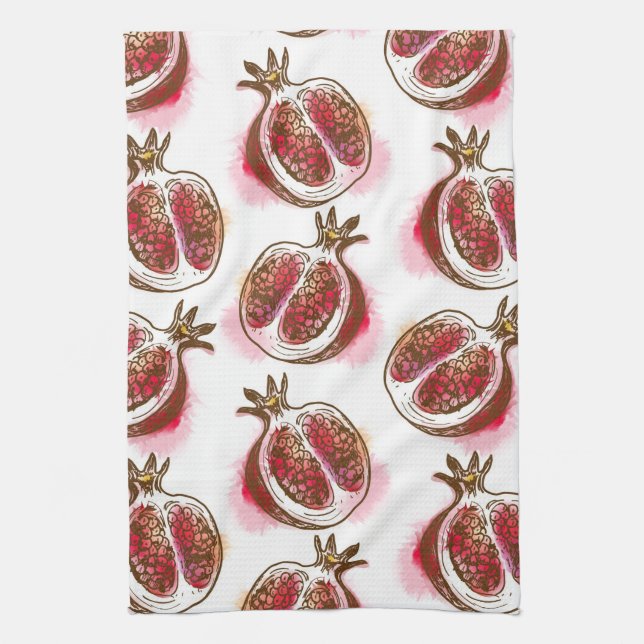 Pattern with pomegranate kitchen towel (Vertical)