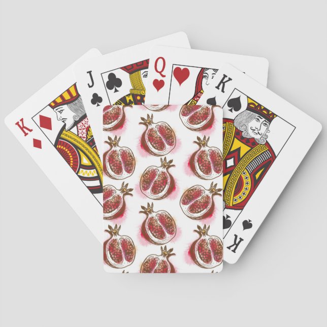 Pattern with pomegranate playing cards (Back)
