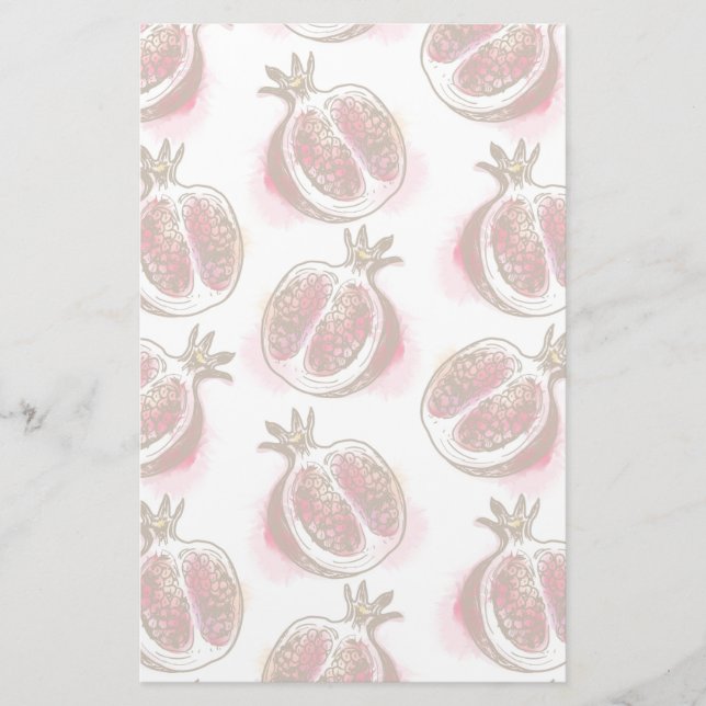 Pattern with pomegranate stationery (Front)