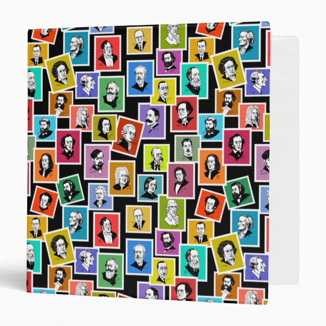 Pattern with portraits of the greatest composers binder (Front/Inside)