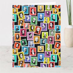 Pattern with portraits of the greatest composers card