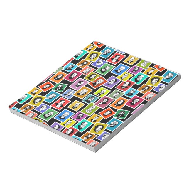 Pattern with portraits of the greatest composers notepad (Rotated)