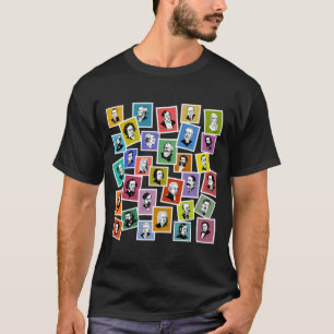 Pattern with portraits of the greatest composers  T-Shirt