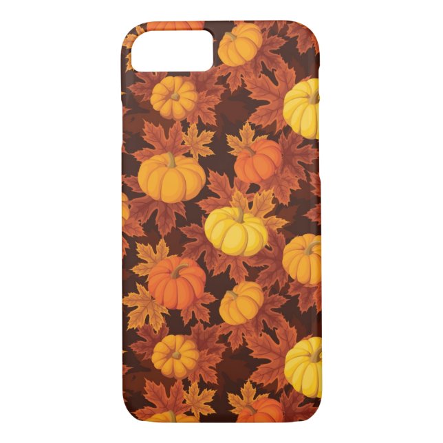 Pattern with pumpkins and autumn maple Case-Mate iPhone case (Back)