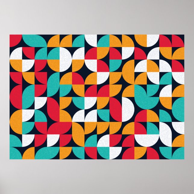 Pattern with random colored triangles Generative A Poster (Front)