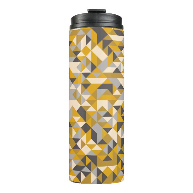 Pattern with random coloured Diamonds Generative A Thermal Tumbler (Front)