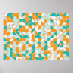 Pattern with random coloured triangles Generative  Poster