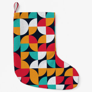 Pattern with random coloured triangles Generative Small Christmas Stocking