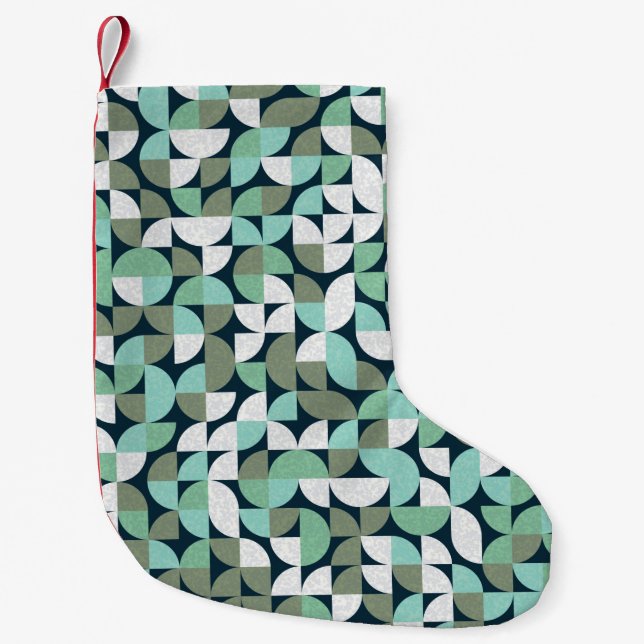 Pattern with random coloured triangles Generative  Small Christmas Stocking (Front)