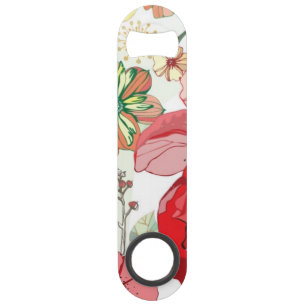 Pattern with red flowers bar key