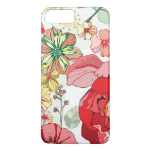 Pattern with red flowers Case-Mate iPhone case