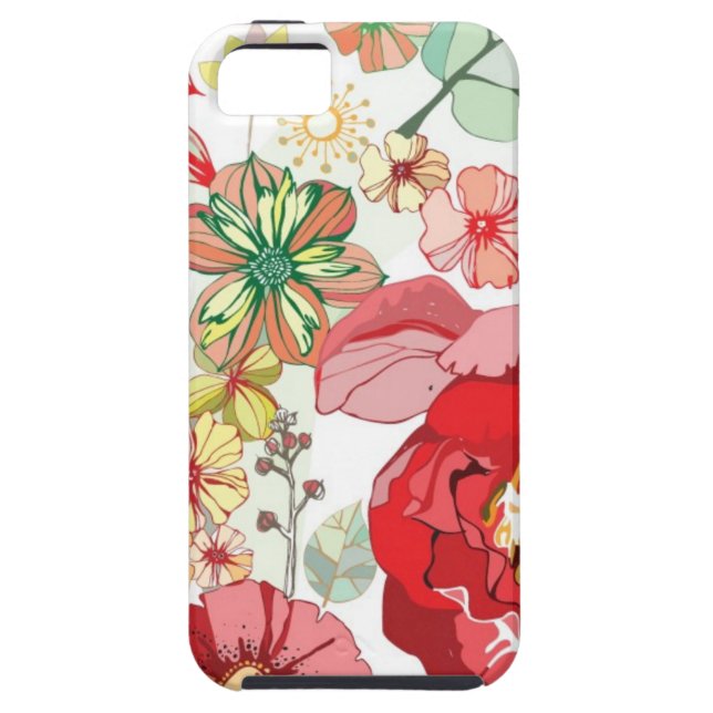 Pattern with red flowers Case-Mate iPhone case (Back)