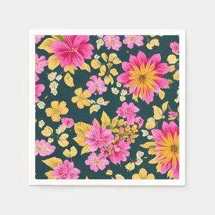 Pattern with retro pattern of flowers. napkin