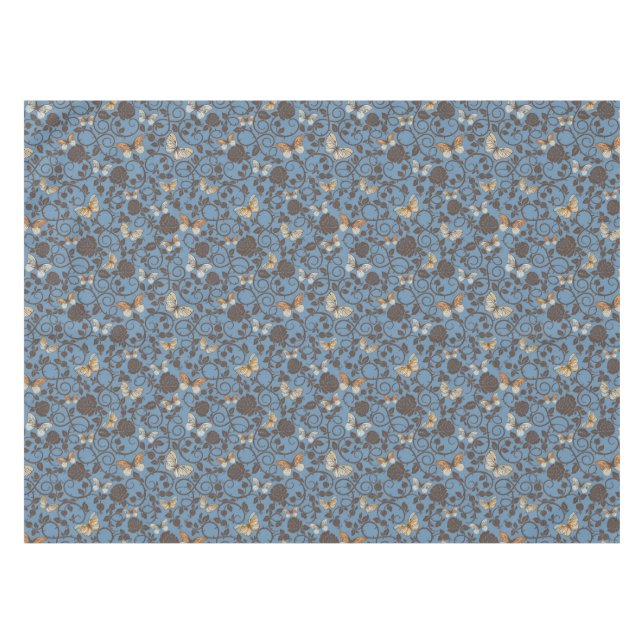 pattern with roses and butterfly tablecloth (Front (Horizontal))