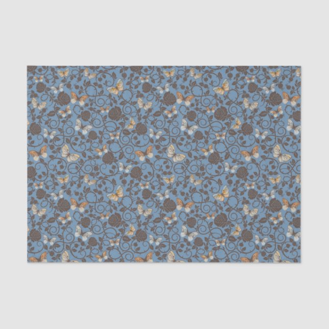 pattern with roses and butterfly tissue paper (Front)