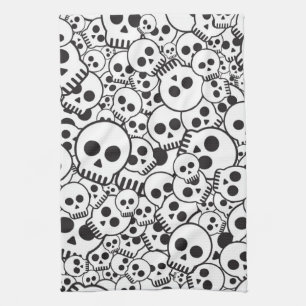 Pattern with skulls kitchen towel
