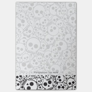 Pattern with skulls post-it notes