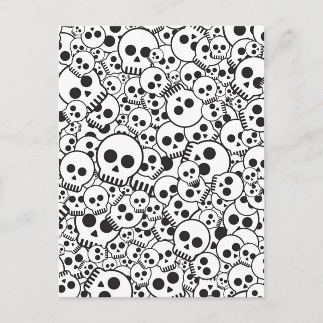 Pattern with skulls postcard (Front)