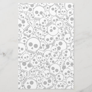 Pattern with skulls stationery