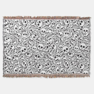Pattern with skulls throw blanket
