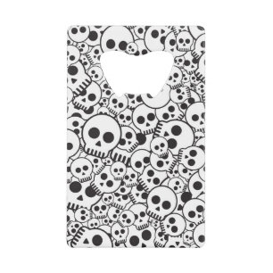 Pattern with skulls wallet bottle opener