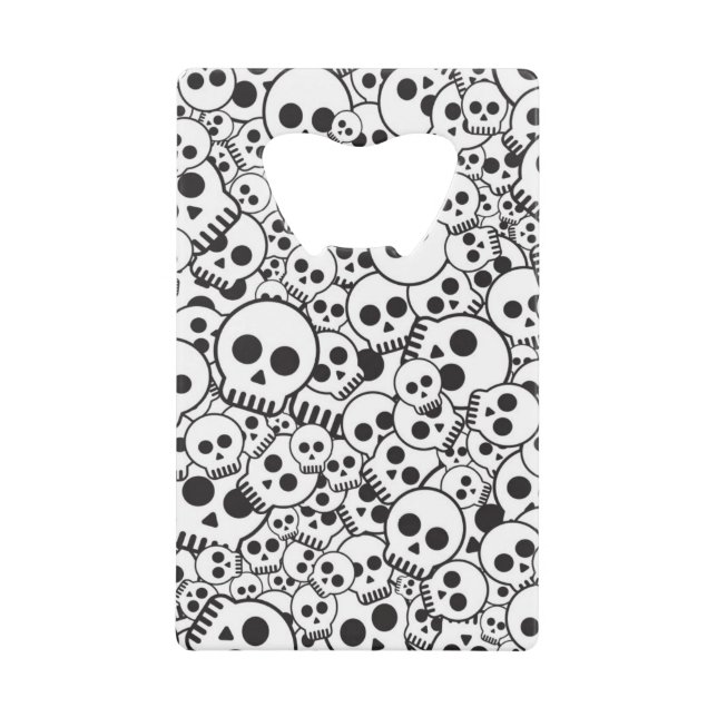 Pattern with skulls wallet bottle opener (Front)