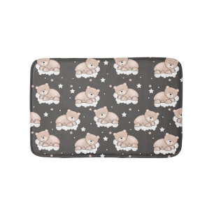 pattern with small bear sleeping bath mat