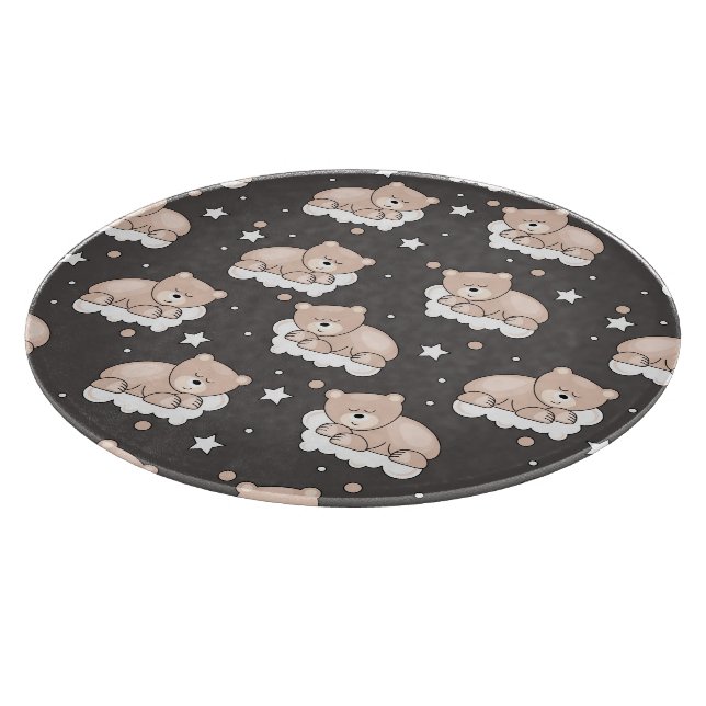 pattern with small bear sleeping cutting board (Corner)